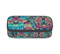 OTTKGGA Illustration Digital Art Leaf Big Capacity Zipper Pencil Case Stationery Organizer Makeup Bag for School Office Travel