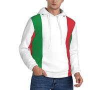 OTTKGGA Italy Flag Men'S Fleece Hooded Hoodie Pullover With Pocket Drawstring Daily Wear Strolling Traveling Black