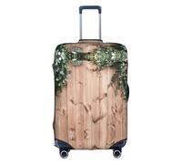 OTTKGGA Leaves Floral On Rustic Wood Suitcase Cover Luggage Protector Elastic Anti-Scratch Travel Essentials Fits 18-32 Inch Luggage