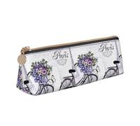 OTTKGGA Love On The Bike Leather Pencil Case Stationery Organizer Pouch with Zipper Student Middle School College Office