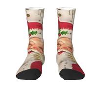 OTTKGGA Merry Christmas Ankle Socks Crew Socks Uk 4-9 Eu 36-44 Mid-Crew Length Breathable Everyday Sports Unisex