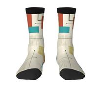 OTTKGGA Mid Century Modern Ankle Socks Crew Socks Uk 4-9 Eu 36-44 Mid-Crew Length Breathable Everyday Sports Unisex