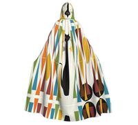 OTTKGGA Mid-Century Modern Art Cat Adult Hooded Cloak Party Decoration Robe Witch Vampires Halloween Christmas Cosplay Costume