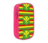 OTTKGGA Native Hawaiian Flag Double-Layer Pencil Case Pen Bag Large Capacity School Office Travel Makeup