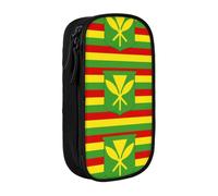 OTTKGGA Native Hawaiian Flag Double-Layer Pencil Case Pen Bag Large Capacity School Office Travel Makeup