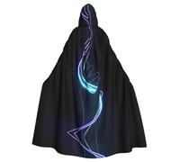 OTTKGGA Neon Hd Hand Adults Hooded Cloak Decorative Cape Robe Vampires Witch Mysterious Cosplay Carnival Parties