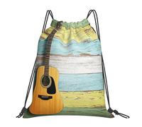 OTTKGGA Nice Guitar Drawstring Bags Waterproof Swimming Gym Backpacks Large Capacity Lightweight Travel Beach