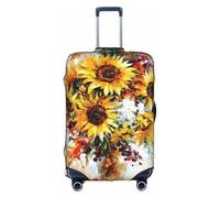 OTTKGGA Oil Painting Sunflower Suitcase Cover Luggage Protector Elastic Anti-Scratch Travel Essentials Fits 18-32 Inch Luggage