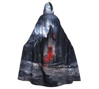 OTTKGGA Old Crypt Adults Hooded Cloak Decorative Cape Robe Vampires Witch Mysterious Cosplay Carnival Parties