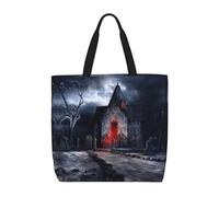 OTTKGGA Old Crypt Tote Bag Large Capacity Zipper Shoulder Convenience Bag With Inner Pocket Travel Shopping Work