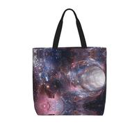 OTTKGGA Outer Space Tote Bag Large Capacity Zipper Shoulder Convenience Bag With Inner Pocket Travel Shopping Work