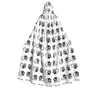 OTTKGGA Pawprint Adult Hooded Cloak Party Decoration Robe Witch Vampires Halloween Christmas Cosplay Costume