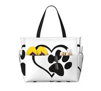 OTTKGGA Pawprint Large Capacity Beach Travel Bag Multi Pocket With Zip Tote Bag Waterproof Pool Vacation Gym