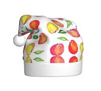 OTTKGGA Peach Print Leaf Adults Christmas Hat Plush Decorative Cap Soft Colorfast Holiday Parties New Year Decoration