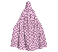 OTTKGGA Pink Diamond Pattern Adults Hooded Cloak Decorative Cape Robe Vampires Witch Mysterious Cosplay Carnival Parties