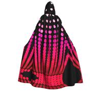 OTTKGGA Pink Modern Dots Adult Hooded Cloak Party Decoration Robe Witch Vampires Halloween Christmas Cosplay Costume