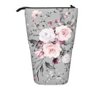 OTTKGGA Plant Floral Flowers Stand Up Telescopic Pencil Case Stationery Organizer with Zipper Portable School Office Student