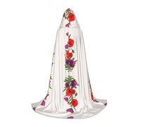 OTTKGGA Poppy Flower Hooded Cape For Teenagers Cosplay Robe Witch Vampires Grim Reaper Masquerade Party Costume