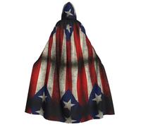 OTTKGGA Puerto Rico Flag Adult Hooded Cloak Party Decoration Robe Witch Vampires Halloween Christmas Cosplay Costume