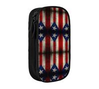 OTTKGGA Puerto Rico Flag Double-Layer Pencil Case Pen Bag Large Capacity School Office Travel Makeup