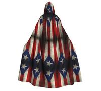 OTTKGGA Puerto Rico Wallpaper Flag Adult Hooded Cloak Party Decoration Robe Witch Vampires Halloween Christmas Cosplay Costume