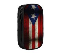 OTTKGGA Puerto Rico Wallpaper Flag Double-Layer Pencil Case Pen Bag Large Capacity School Office Travel Makeup
