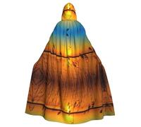 OTTKGGA Reeds By The River Hooded Cloak Wizard Cape Grim Reaper Vampire Party Halloween Adult Cosplay Stage Costumes
