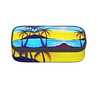 OTTKGGA Relaxed Beach Big Capacity Zipper Pencil Case Stationery Organizer Makeup Bag for School Office Travel