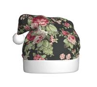 OTTKGGA Safflower Green Leaf Adults Christmas Hat Plush Decorative Cap Soft Colorfast Holiday Parties New Year Decoration