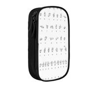 OTTKGGA Sign Language Alphabet Double-Layer Pencil Case Pen Bag Large Capacity School Office Travel Makeup