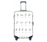 OTTKGGA Sign Language Alphabet Suitcase Cover Luggage Protector Elastic Anti-Scratch Travel Essentials Fits 18-32 Inch Luggage
