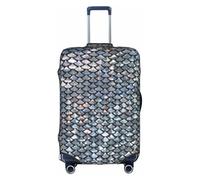 OTTKGGA Silver Fish Scale Suitcase Cover Luggage Protector Elastic Anti-Scratch Travel Essentials Fits 18-32 Inch Luggage