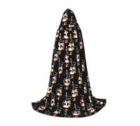 OTTKGGA Skeleton Hooded Cape For Teenagers Cosplay Robe Witch Vampires Grim Reaper Masquerade Party Costume