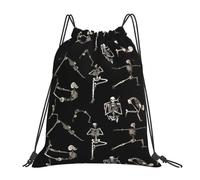 OTTKGGA Skeletons Yoga Drawstring Bags Waterproof Swimming Gym Backpacks Large Capacity Lightweight Travel Beach