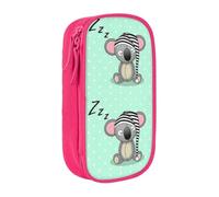 OTTKGGA Sleeping Koala Cap Double-Layer Pencil Case Pen Bag Large Capacity School Office Travel Makeup