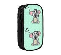 OTTKGGA Sleeping Koala Cap Double-Layer Pencil Case Pen Bag Large Capacity School Office Travel Makeup