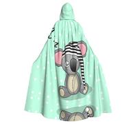 OTTKGGA Sleeping Koala Cap Hooded Cloak Wizard Cape Grim Reaper Vampire Party Halloween Adult Cosplay Stage Costumes