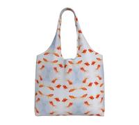 OTTKGGA Small Goldfish Swimming In The Water Canvas Tote Bags One Shoulder Commuting Handbag Large Capacity Shopping Work Travel Daily Use