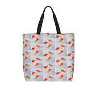 OTTKGGA Small Goldfish Swimming In The Water Tote Bag Large Capacity Zipper Shoulder Convenience Bag With Inner Pocket Travel Shopping Work
