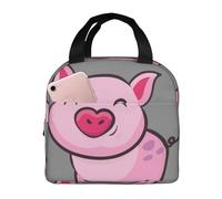 OTTKGGA Smile Pink Pig Insulated Lunch Bags Lunch Tote Bag Picnic Bag Cooler Bag Portable Work School Picnic.