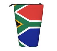OTTKGGA South Africa Flag Stand Up Telescopic Pencil Case Stationery Organizer with Zipper Portable School Office Student
