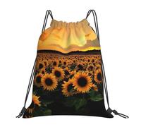 OTTKGGA Sun Flower Drawstring Bags Waterproof Swimming Gym Backpacks Large Capacity Lightweight Travel Beach