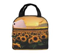 OTTKGGA Sunflowers Sea Insulated Lunch Bags Lunch Tote Bag Picnic Bag Cooler Bag Portable Work School Picnic.