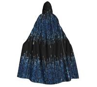 OTTKGGA The Blue Binary Adult Hooded Cloak Party Decoration Robe Witch Vampires Halloween Christmas Cosplay Costume