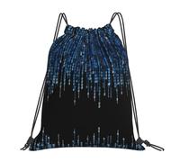 OTTKGGA The Blue Binary Drawstring Bags Waterproof Swimming Gym Backpacks Large Capacity Lightweight Travel Beach