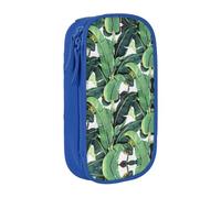 OTTKGGA Tropical Banana Palm Leaves Double-Layer Pencil Case Pen Bag Large Capacity School Office Travel Makeup