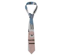 OTTKGGA Tropical Cactus Animal Lama Men'S Necktie Print Cravat Men'S Tie Fashion Classic Daily Party Business Wedding One Size