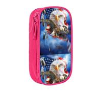 OTTKGGA USA Flag Double-Layer Pencil Case Pen Bag Large Capacity School Office Travel Makeup