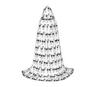 OTTKGGA White And Black Cow Hooded Cape For Teenagers Cosplay Robe Witch Vampires Grim Reaper Masquerade Party Costume
