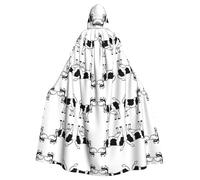 OTTKGGA White And Black Cow Hooded Cloak Wizard Cape Grim Reaper Vampire Party Halloween Adult Cosplay Stage Costumes